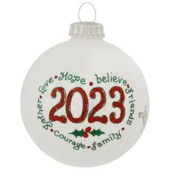 2023 Dated Heart Gifts Glass Ornament