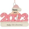 Personalized 2023 Baby's First Christmas Pink Resin Ornament -Holiday Decoration Store 1272070 web 1.default