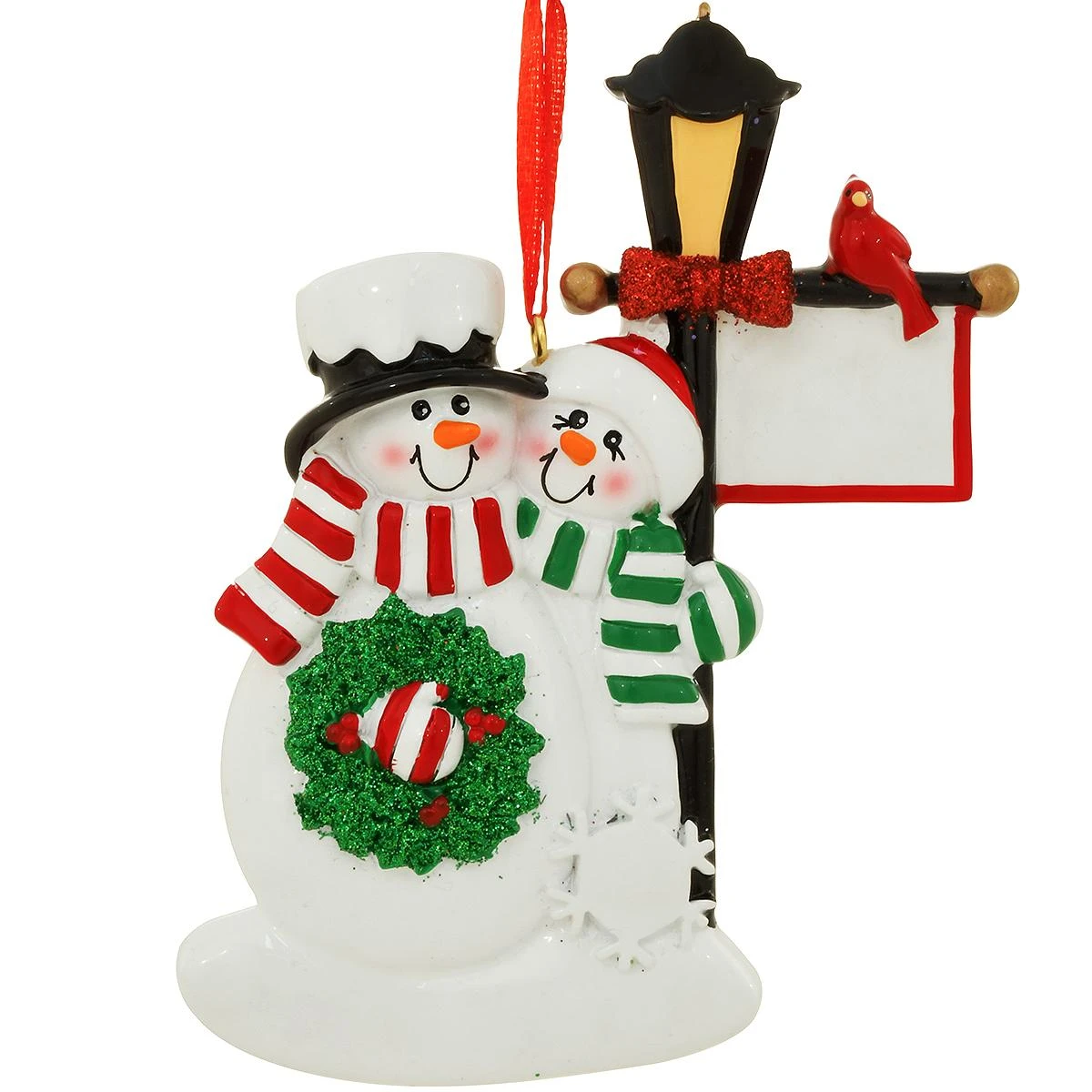 Personalized Snow Couple With Lamppost And Cardinal Resin Ornament 4 Personalized Snow Couple With Lamppost And Cardinal Resin Ornament - Image 2