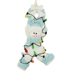 Personalized Snowman Boy Wrapped In Lights -Holiday Decoration Store 1272074 web 2