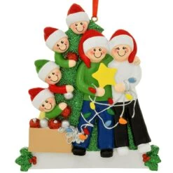 Personalized Family Of 6 Decorating Tree Ornament 7 Personalized Family Of 6 Decorating Tree Ornament -Holiday Decoration Store 1272078 web 3