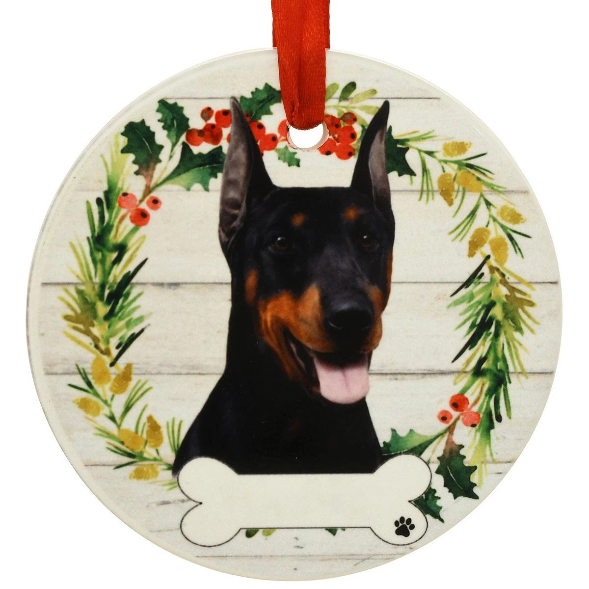 Personalized Doberman Dog Round Ceramic Ornament 4 Personalized Doberman Dog Round Ceramic Ornament - Image 2
