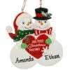 Personalized Snow Couple Our 1st Christmas Together Ornament