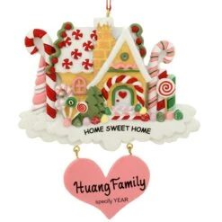 Personalized Gingerbread House With Home Sweet Home Resin Ornament