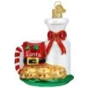 Santa's Milk And Cookies Glass Ornament