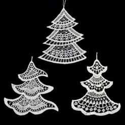 Tannenbaum Tree Lace Ornament Trio