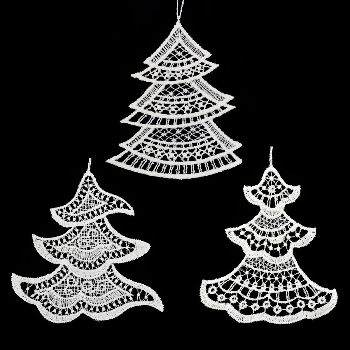 Tannenbaum Tree Lace Ornament Trio 3 Tannenbaum Tree Lace Ornament Trio