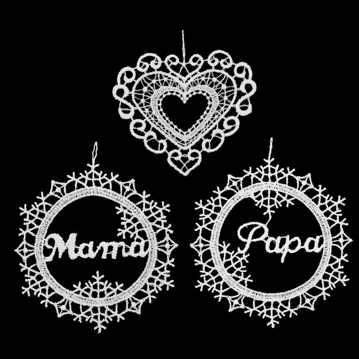 Family Lace Ornament Trio 3 Family Lace Ornament Trio