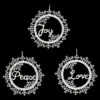 Peace, Love, Joy Lace Ornament Trio