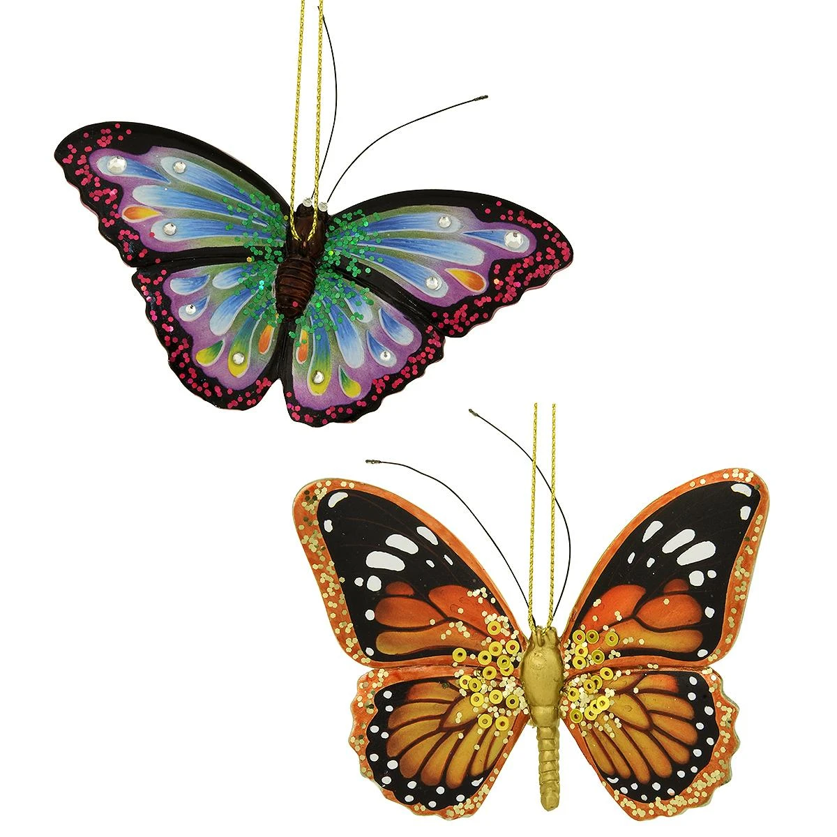 Butterfly Ornament Set Of 2 3 Butterfly Ornament Set Of 2