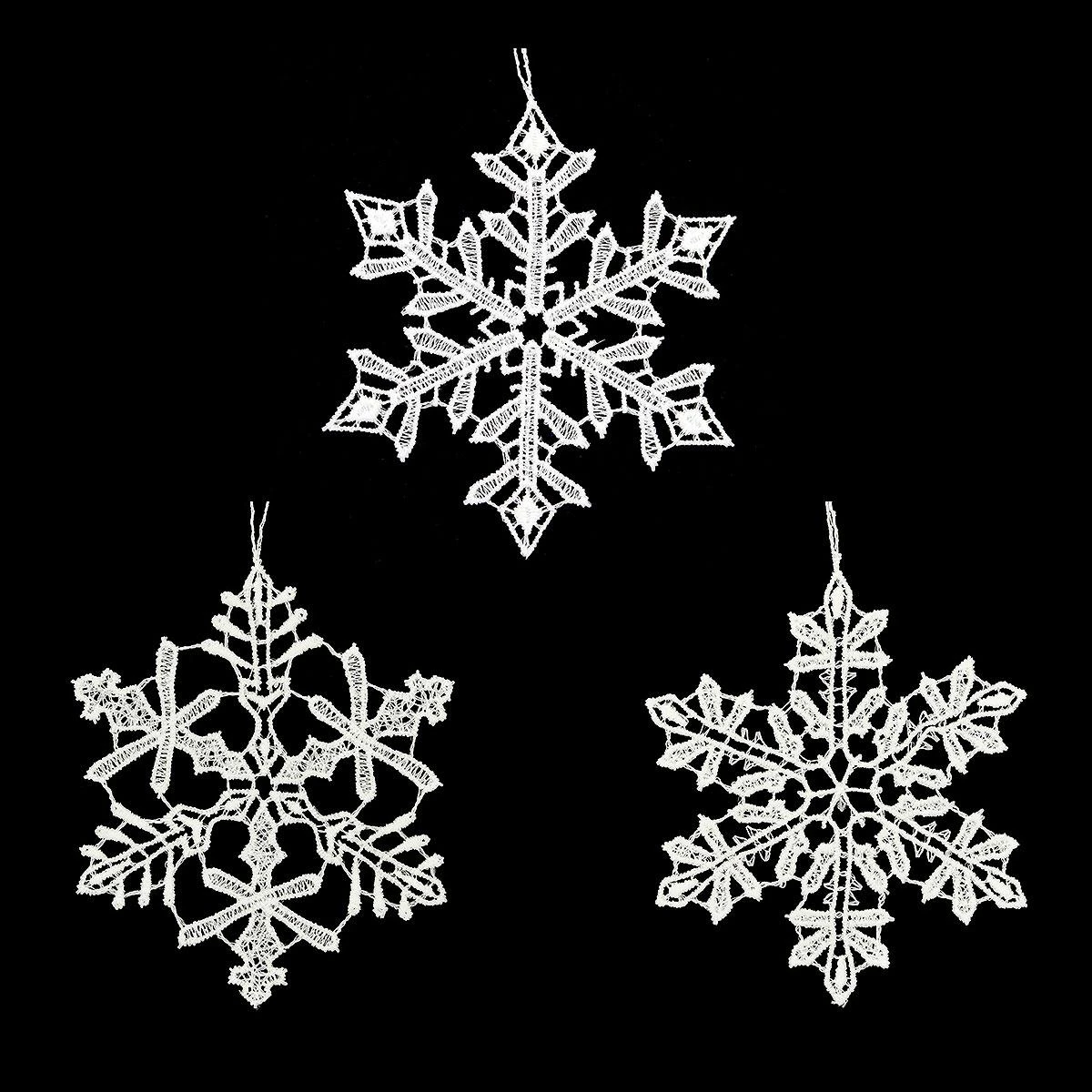 Snowflakes Lace Ornament Trio 3 Snowflakes Lace Ornament Trio