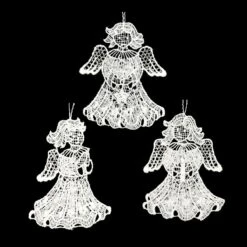 Angels Lace Ornament Trio